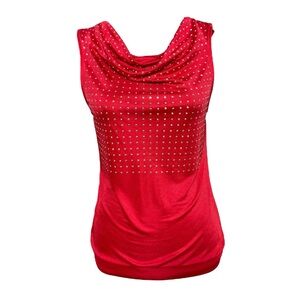 Express Red Sleeveless Embellished Blouse
